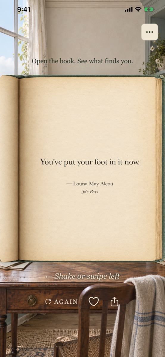 An open quotation page in Austen’s Owl, with the author and book attribution