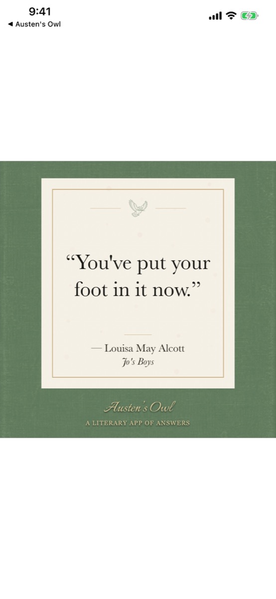 A literary quotation arranged as a Classic share card in the app